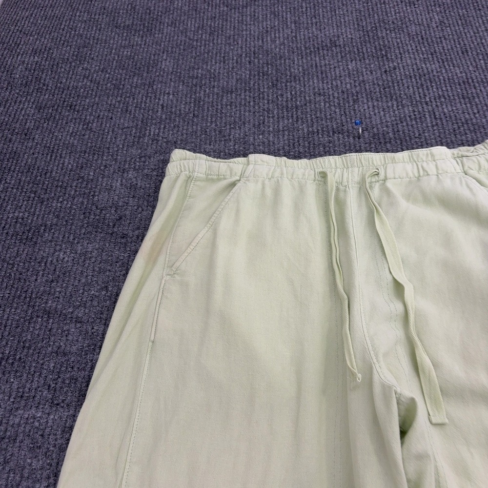Pilcro Pants Womens L Green Linen Viscose Cargo Wide Leg Drawstring Boho Casual - Picture 3 of 8